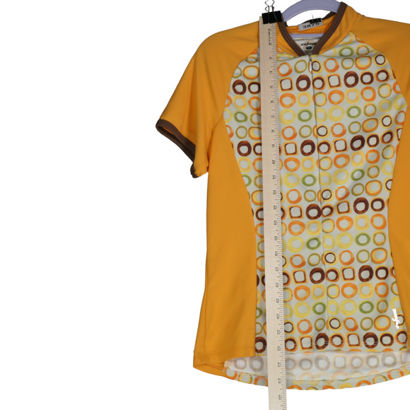 She Beest Orange Cycle Top Womens Medium Tee Shirt Active 1/2 Zip Bike Pockets - Picture 8 of 14